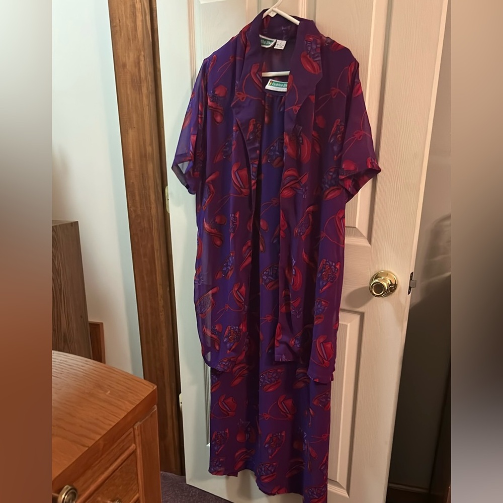 Purple and red Women's Dress- used as red hat society wear
